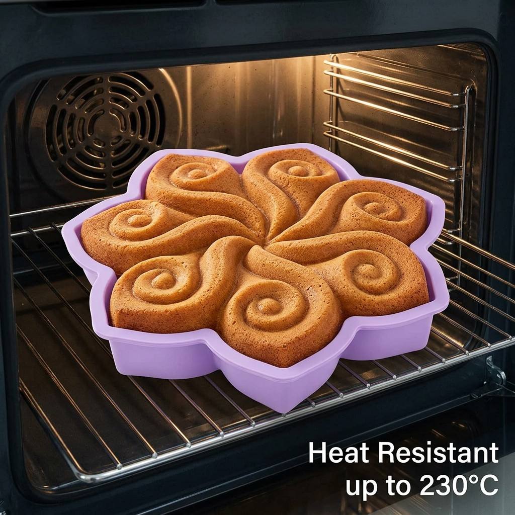 Kitchen Appliances Packages - Grote Bloemvormige Siliconen Cakevorm Spirale Swirl